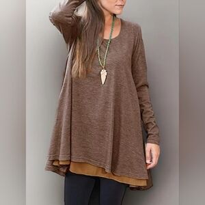 Brown Long Sleeve Top